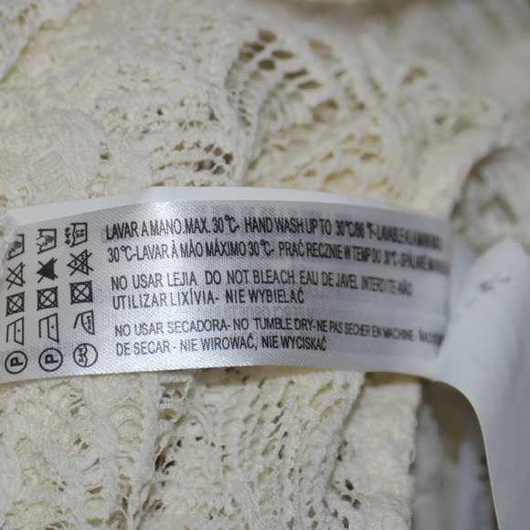 Massimo Dutti Lace Off-White Floral Top Size 36 - Picture 11 of 12